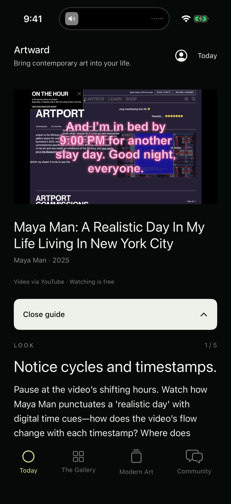 Maya Man’s moving-image work inside Artward